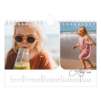 Calendário A5 horizontal — Instantâneos e escrita [Abril]