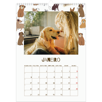 Calendário fotográfico A3 — Cãozinho brincalhão