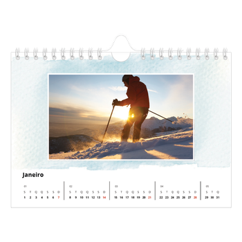 Calendário de Fotografias A5 Paisagem — Fundos de aquarela