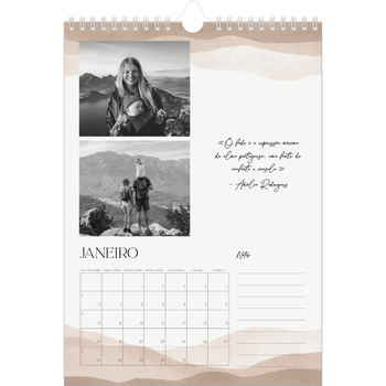 Calendário fotográfico A4 — Citações de bem-estar