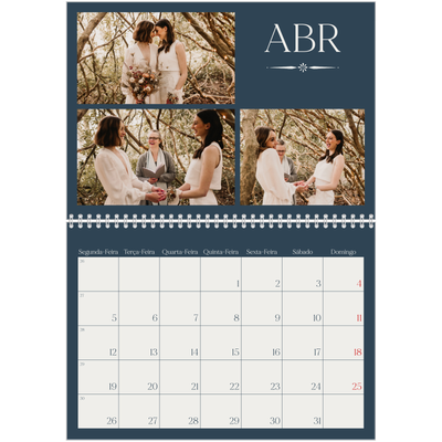 Calendário A4 duplo — Ardósia e serifas [Abril]