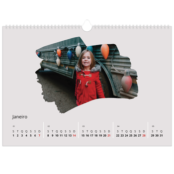 Calendário fotográfico horizontal A3 — Fotografias com pincel