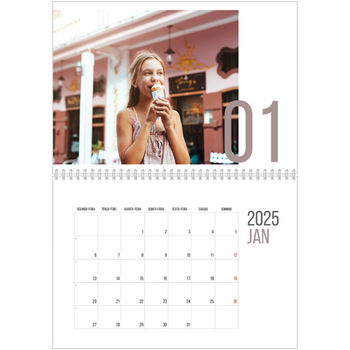 Calendário fotográfico duplo A4 — Número de meses