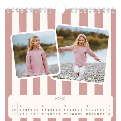 Calendário quadrado — Padrões retro [Março]