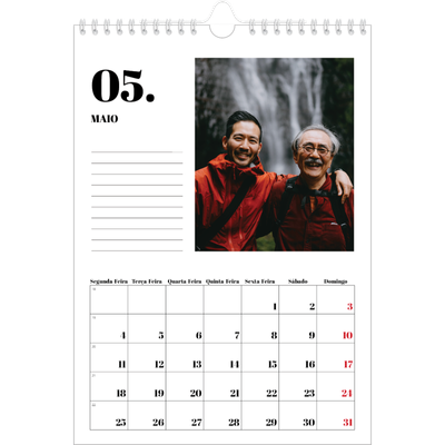 Calendário fotográfico A4 — Serif e momentos [capa]
