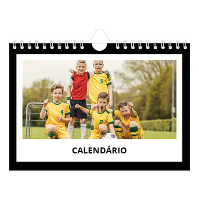 Calendário A5 horizontal — Moldura preta [capa]