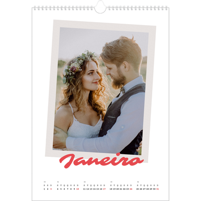 Calendário A3 — Assinado a carmim [Janeiro]