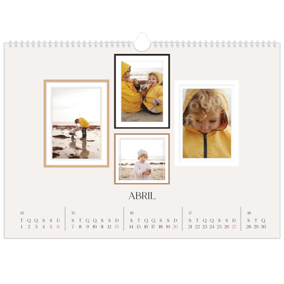 Calendário A3 Horizontal — Galeria de fotografias de parede [Abril]