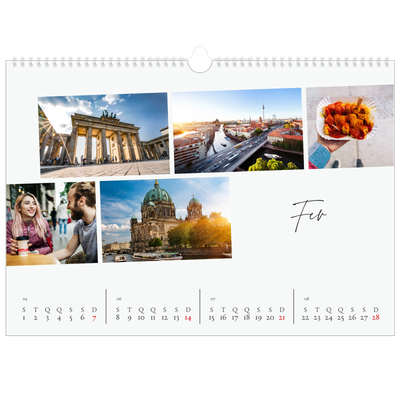 Calendário A3 Horizontal — Férias na cidade [Fevereiro]
