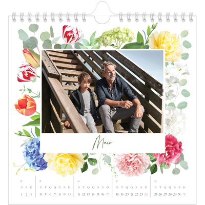 Calendário quadrado — Flores tradicionais [capa]