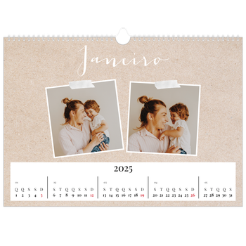 Calendário fotográfico horizontal A3 — Calendário de livros de recortes