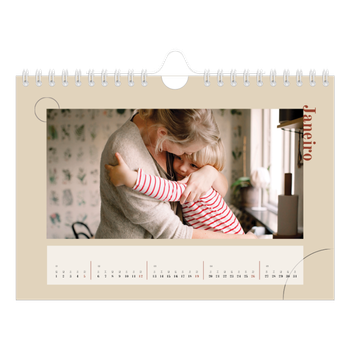 Calendário de Fotografias A5 Paisagem — Texto assimétrico