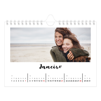 Calendário de Fotografias A5 Paisagem — Escrito à mão
