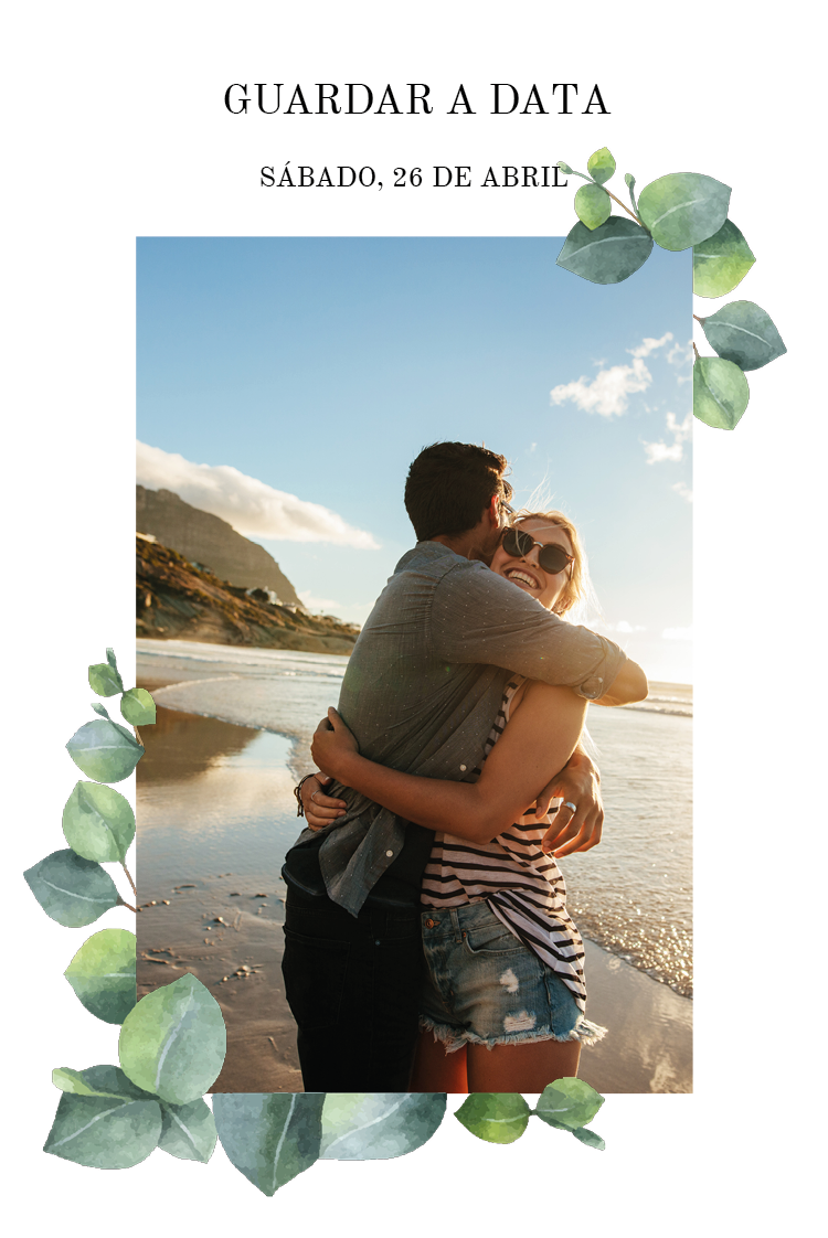 Save the date — Folhagem pintada