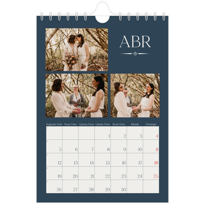 Calendário A5 — Ardósia e serifas [Abril]