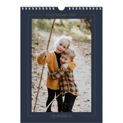 Calendário fotográfico A4 — Azul da Prússia [capa]