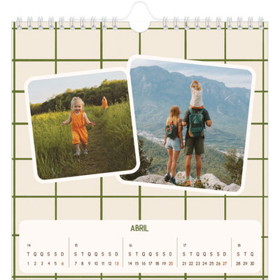 Calendário quadrado — Padrões retro [Abril]