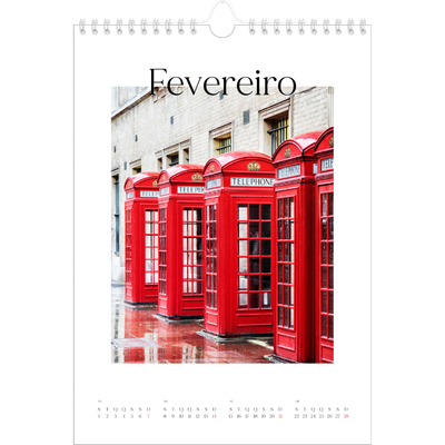 Calendário fotográfico A4 — O meu diário de viagem [Fevereiro]