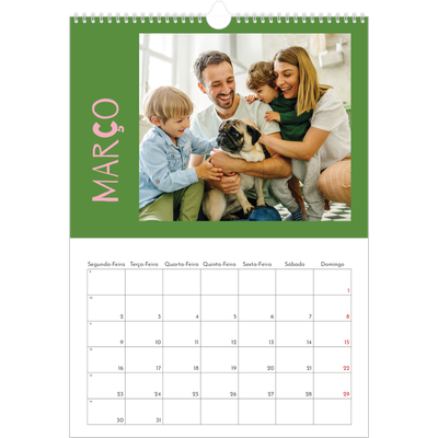 Calendário A3 — Divertido e colorido [Março]