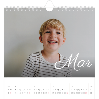 Calendário quadrado — Mês escrito à mão [Março]