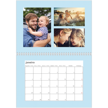 Calendário fotográfico duplo A4 — Padrões pastel