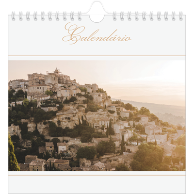 Calendário quadrado — Faixa de script dourada [capa]