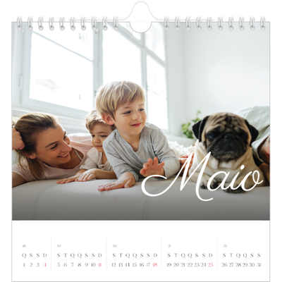 Calendário quadrado — Mês escrito à mão [capa]