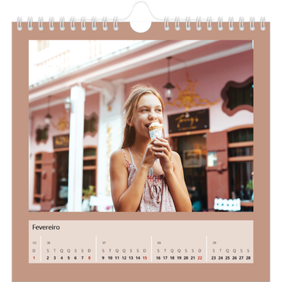 Calendário quadrado — Cores da terra [Fevereiro]