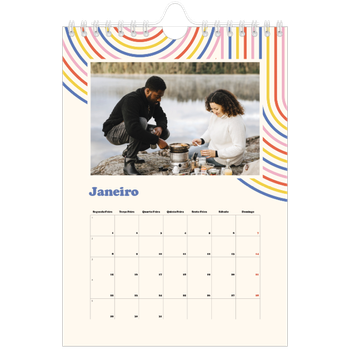 Calendário A5 — Linhas retro