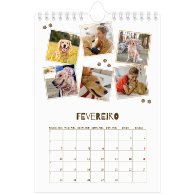 Calendário A5 — Cãozinho brincalhão [Fevereiro]