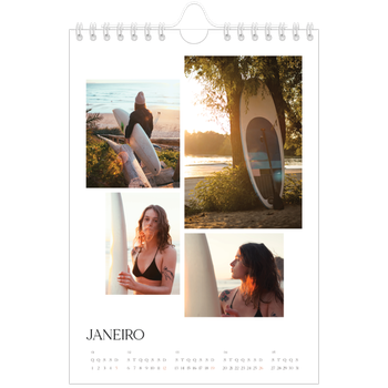 Calendário A5 — Pôr do sol surfista