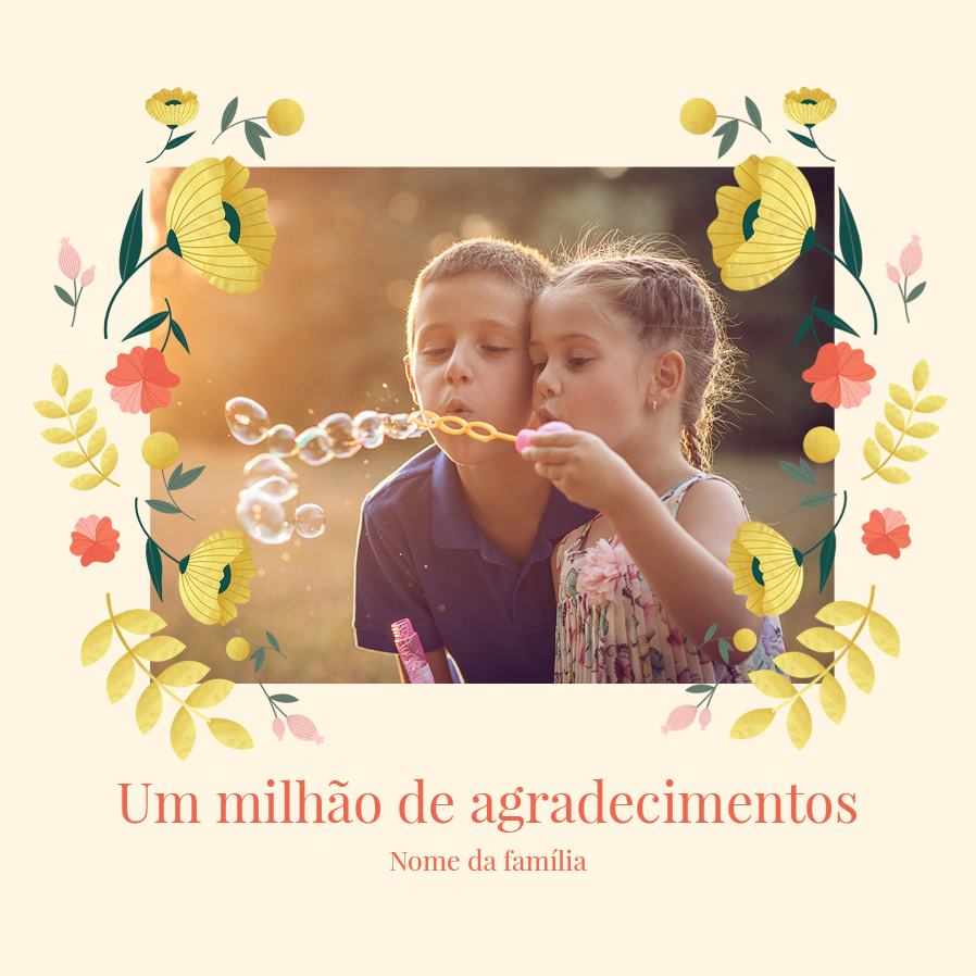 Cartões de agradecimento — Flores flutuantes