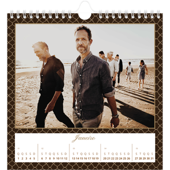 Calendário fotográfico quadrado — Vintage monocromático