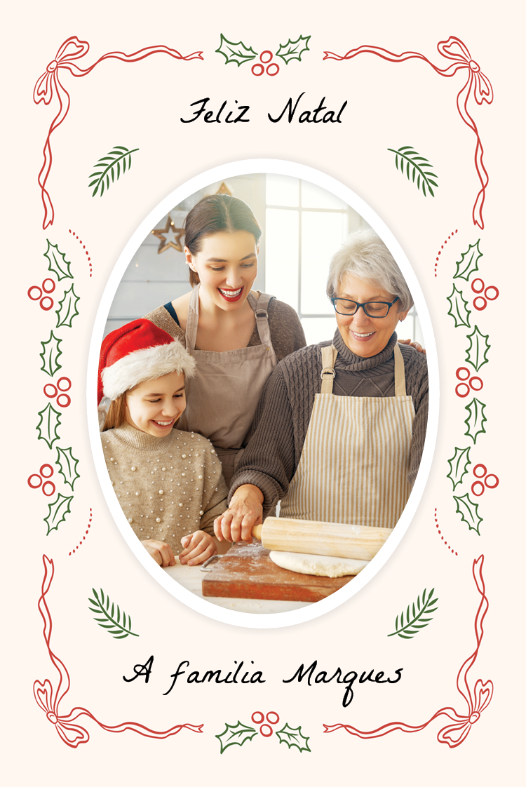 Cartões — Azevinho e laços