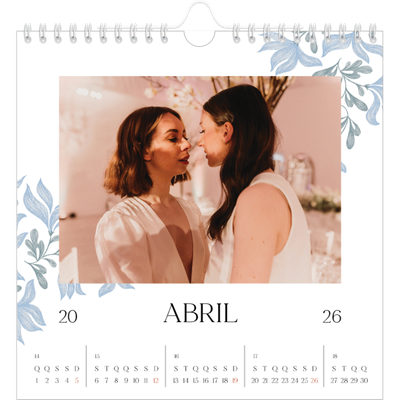 Calendário quadrado — Floral elegante [Abril]