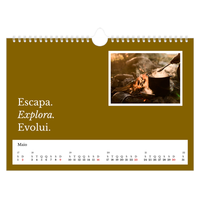 Calendário A4 horizontal — Terra editorial [Maio]
