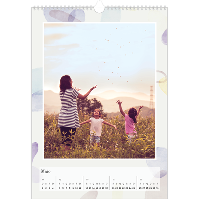 Calendário A3 — Manchas de aquarela [capa]