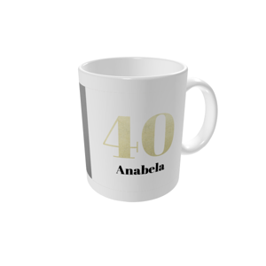 Canecas personalizadas — Números grandes com purpurinas 40