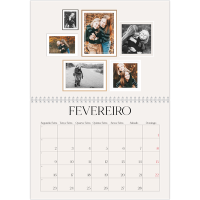 Calendário A4 duplo — Galeria de fotografias de parede [Fevereiro]