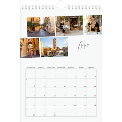 Calendário fotográfico A4 — Férias na cidade [Março]