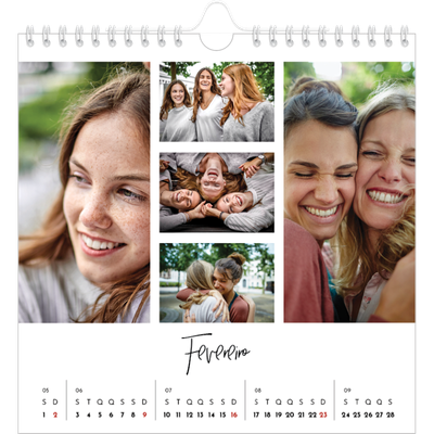 Calendário quadrado — Arranjos fotográficos [Fevereiro]