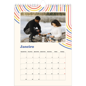Calendário fotográfico A4 — Linhas retro