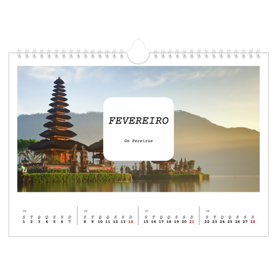 Calendário A4 horizontal — A história completa [Fevereiro]