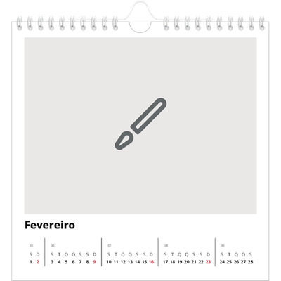 Calendário quadrado — Desenhe o seu próprio produto [Fevereiro]