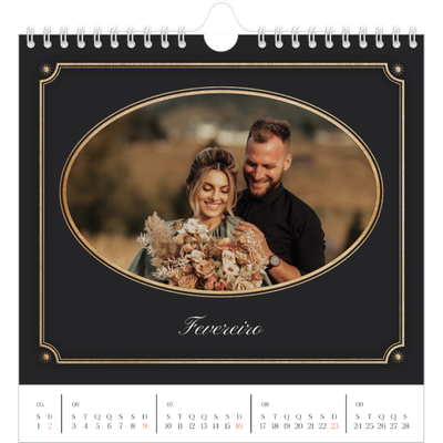 Calendário quadrado — Clássico vintage [Fevereiro]