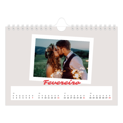 Calendário A5 horizontal — Assinado a carmim [Fevereiro]