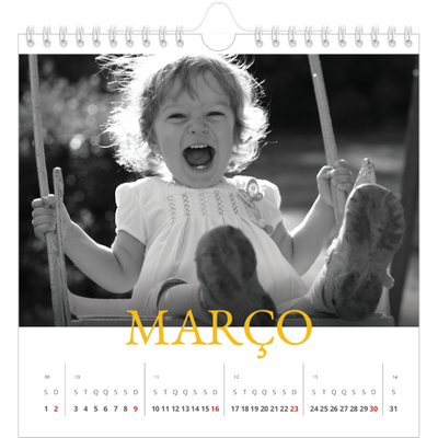 Calendário quadrado — Estilo Heritage [Março]