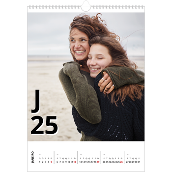 Calendário fotográfico A3 — Estilo de carta