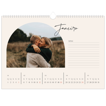 Calendário fotográfico horizontal A3 — Arco das recordações