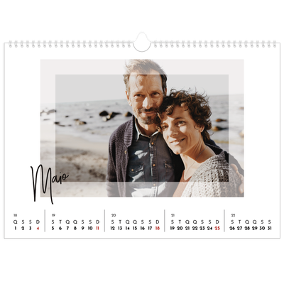 Calendário A3 Horizontal — Moldura transparente [capa]